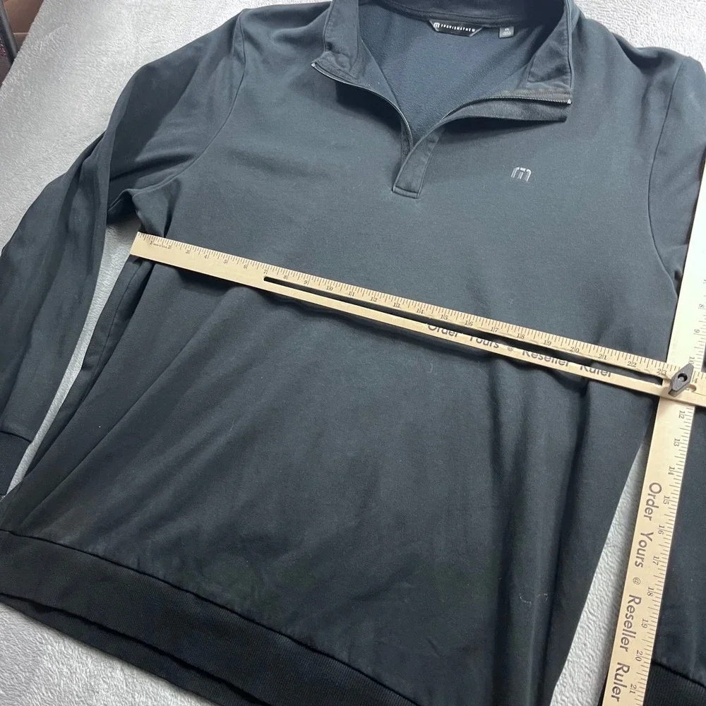 TravisMathew Mens XXL Black Quarter Zip Fleece Pullover Golf Sweatshirt‎